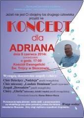 Plakat Koncert Dla Adriana